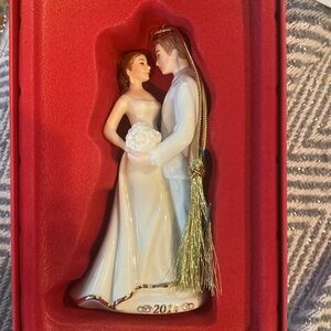 2014 Lenox Bride and Groom Ornament Christmas NIB